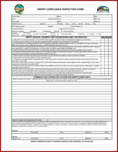 Swppp Weekly Inspection Form