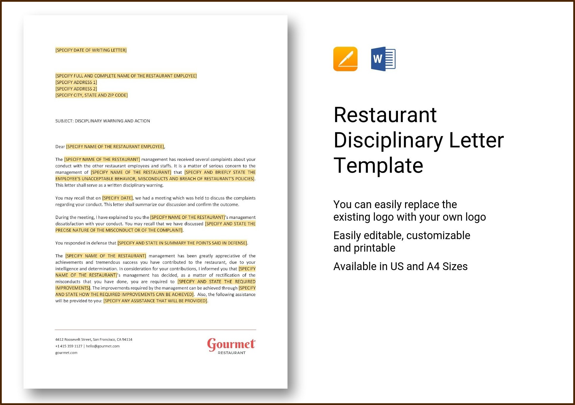 Template Disciplinary Letter