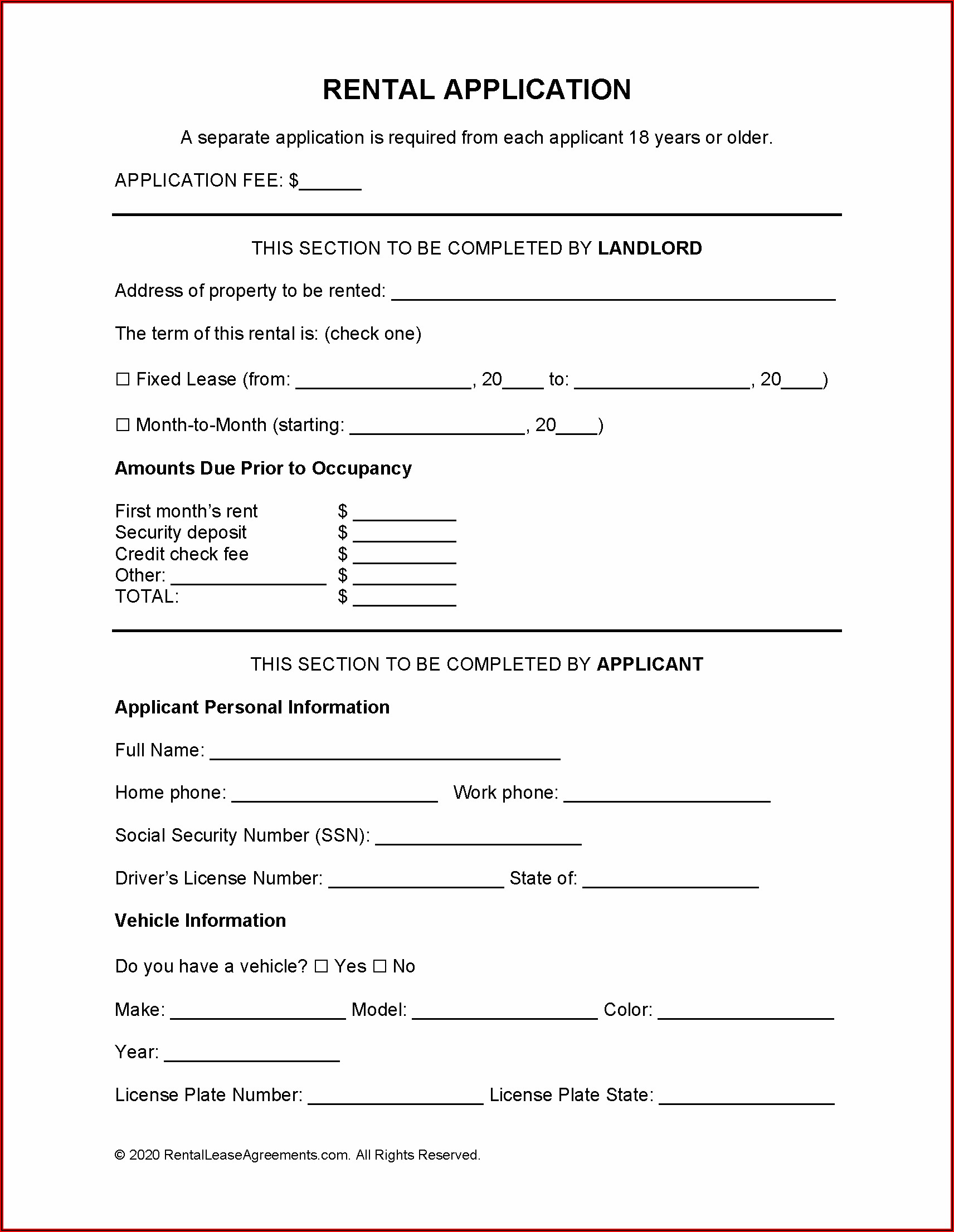 Tenant Credit Check Authorization Form California
