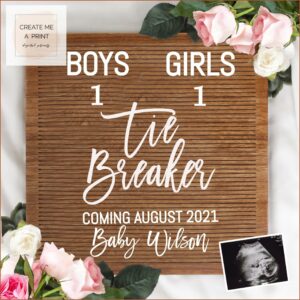 Tiebreaker Pregnancy Announcement Template