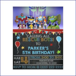 Transformers Rescue Bots Birthday Invitations