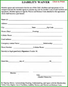 Travel Insurance Waiver Template