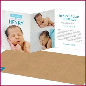 Trifold Birth Announcement Cards
