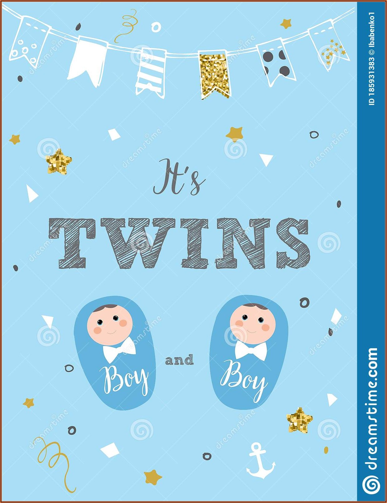 Twin Birth Announcement Embroidery Design