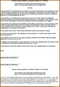 Va Form Durable Power Of Attorney