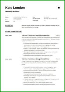 Vet Tech Resume Examples