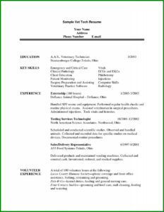 Veterinary Technician Resume Examples