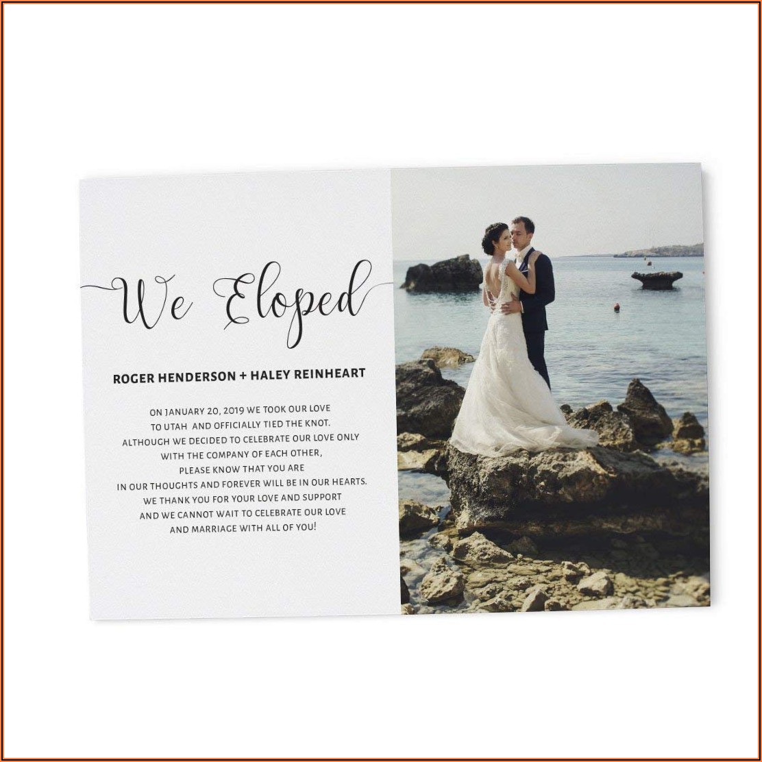 We Eloped Announcement Cards