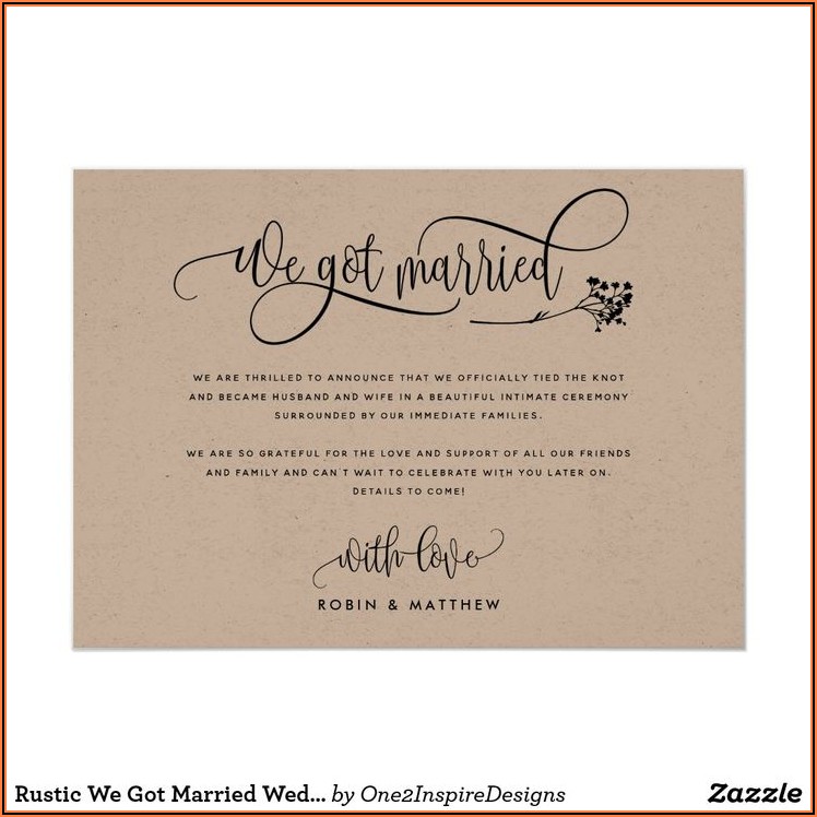We Got Married Announcement Cards