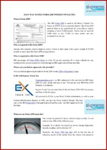 When Is Federal Form 2290 Due