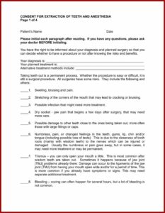 Wisdom Tooth Extraction Consent Form
