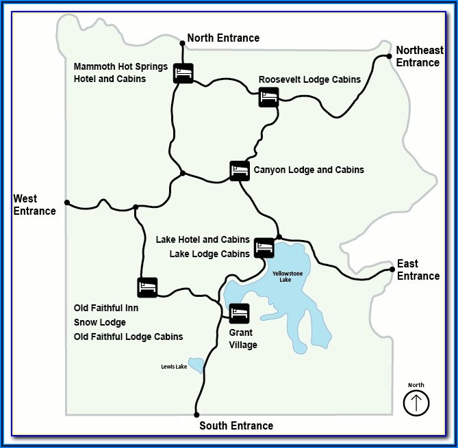 Yellowstone Accommodation Map