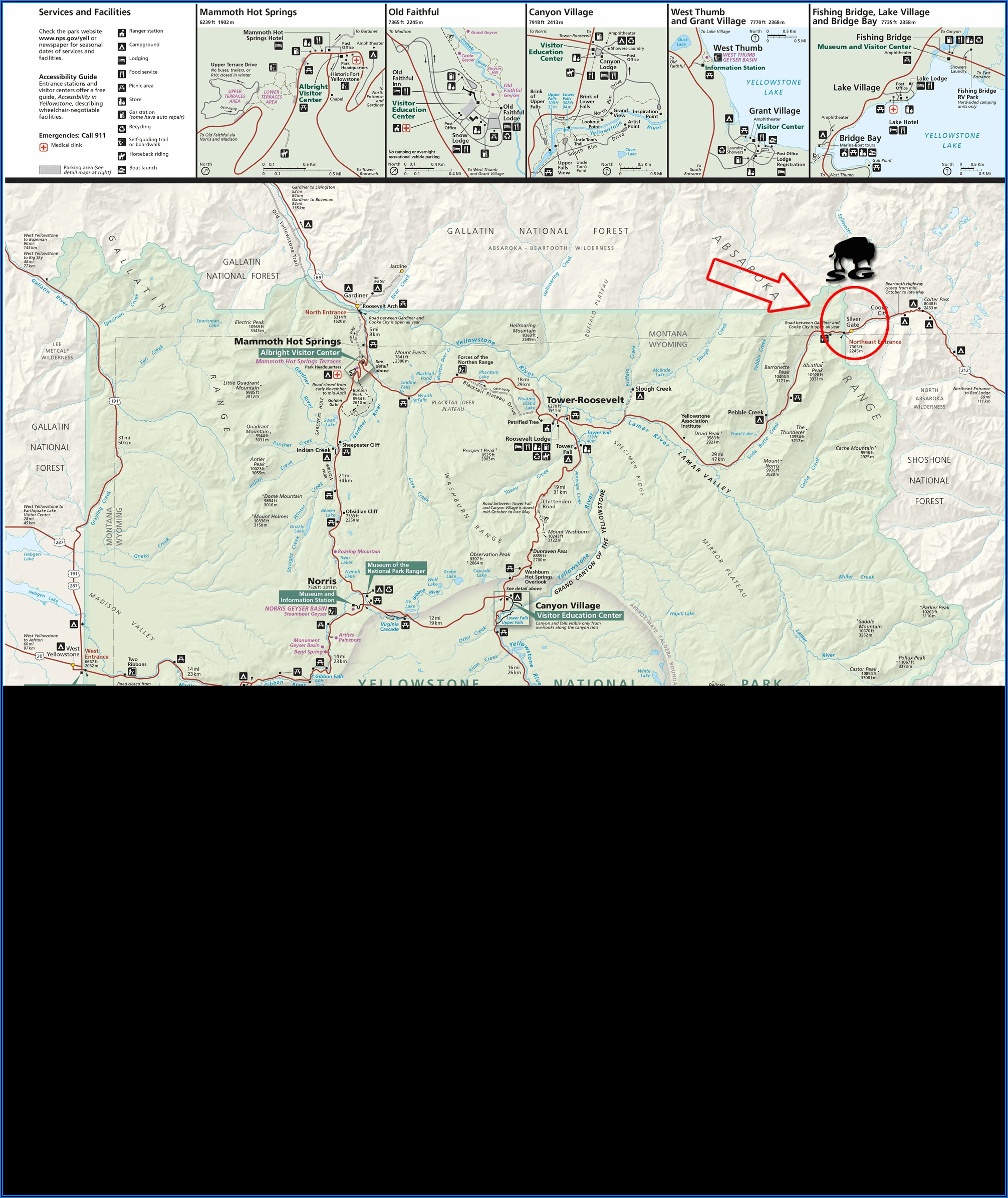 Yellowstone Cabin Map