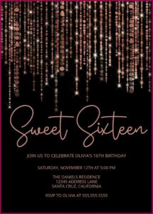21st Birthday Invitations Templates Rose Gold