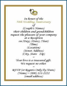 25th Wedding Anniversary Invitation Templates Microsoft Word