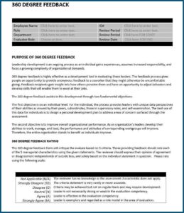 360 Degree Feedback Form For Managers