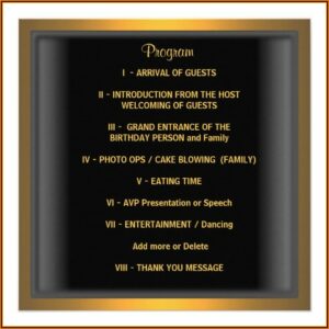 50th Birthday Party Program Sample Pdf