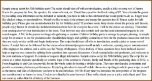 50th Birthday Program Script Sample