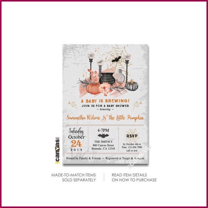 A Baby Is Brewing Halloween Baby Shower Invitations