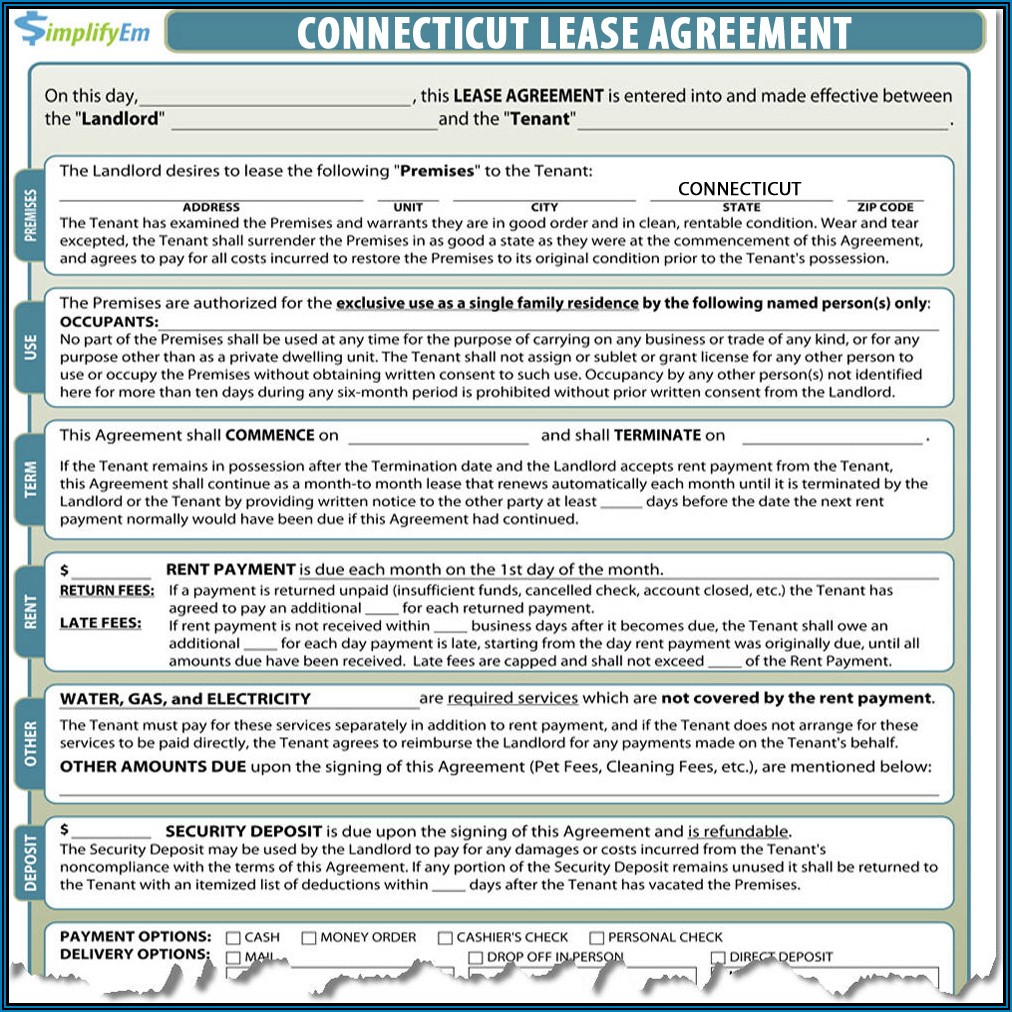 Apartment Rental Lease Agreement Ct