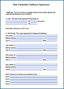 Apartment Rental Lease Agreement Nh