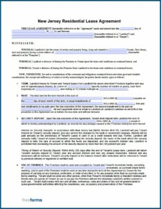 Apartment Rental Lease Agreement Nj