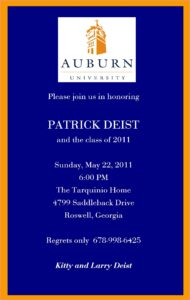 Auburn University Graduation Invitations
