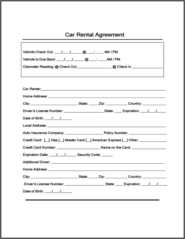 Auto Lease Contract Sample