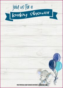 Baby Elephant Invitations Template