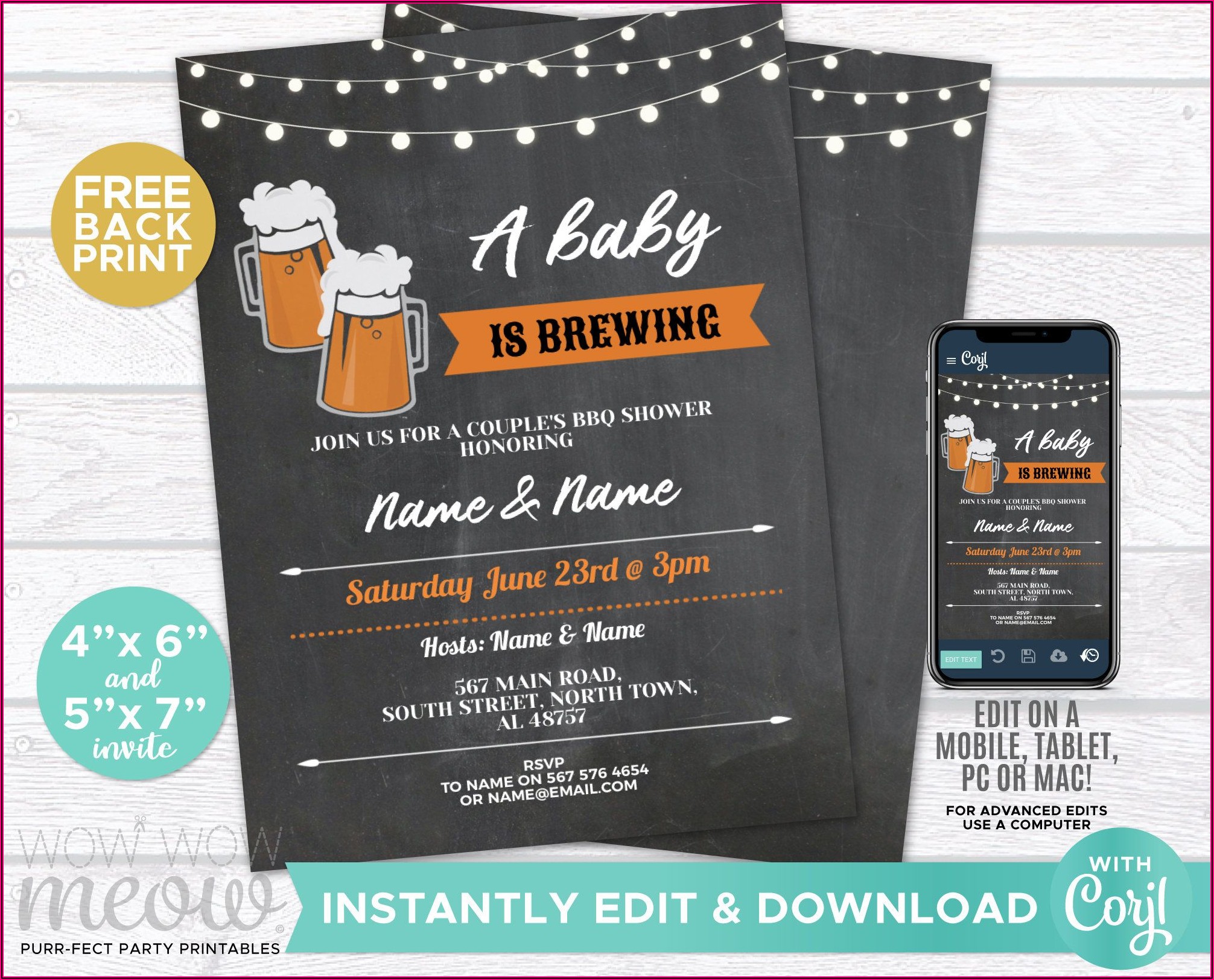 Baby Is Brewing Shower Invitations