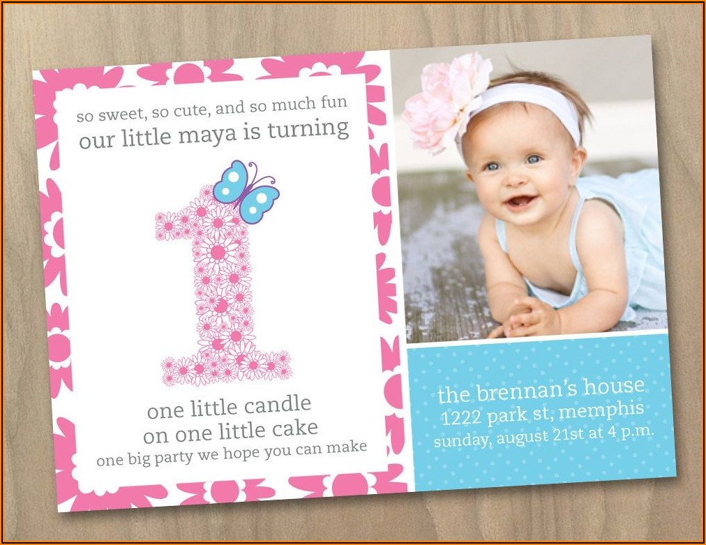 Baby Minnie Mouse First Birthday Invitations