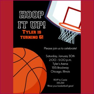 Basketball Birthday Invitations Printable
