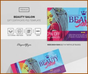Beauty Shop Gift Certificate Template