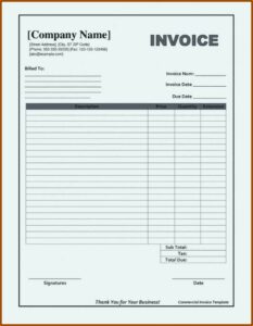Blank Invoice Template Free Download
