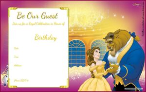 Blank Princess Belle Invitation Templates