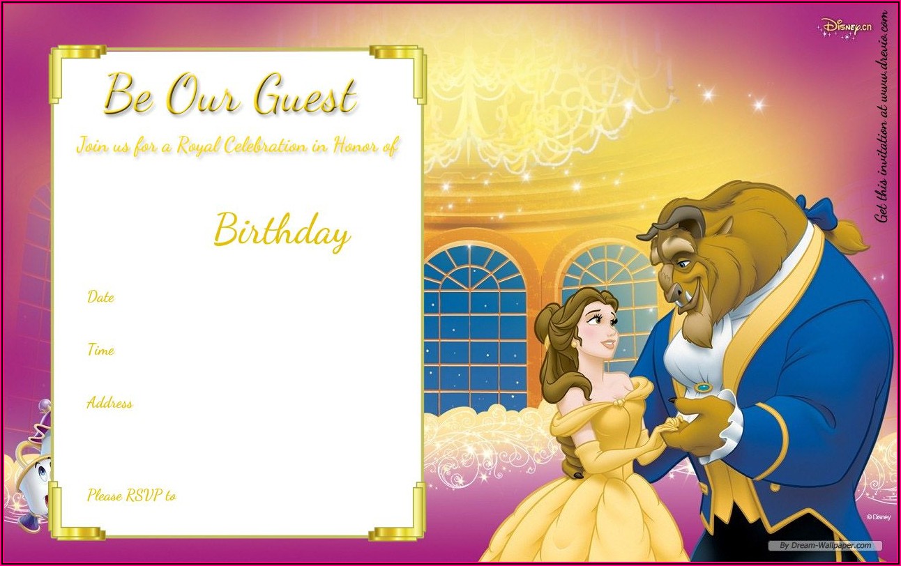 Blank Princess Belle Invitation Templates