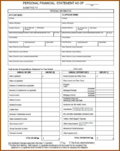 Blank Printable Pdf Personal Financial Statement Template