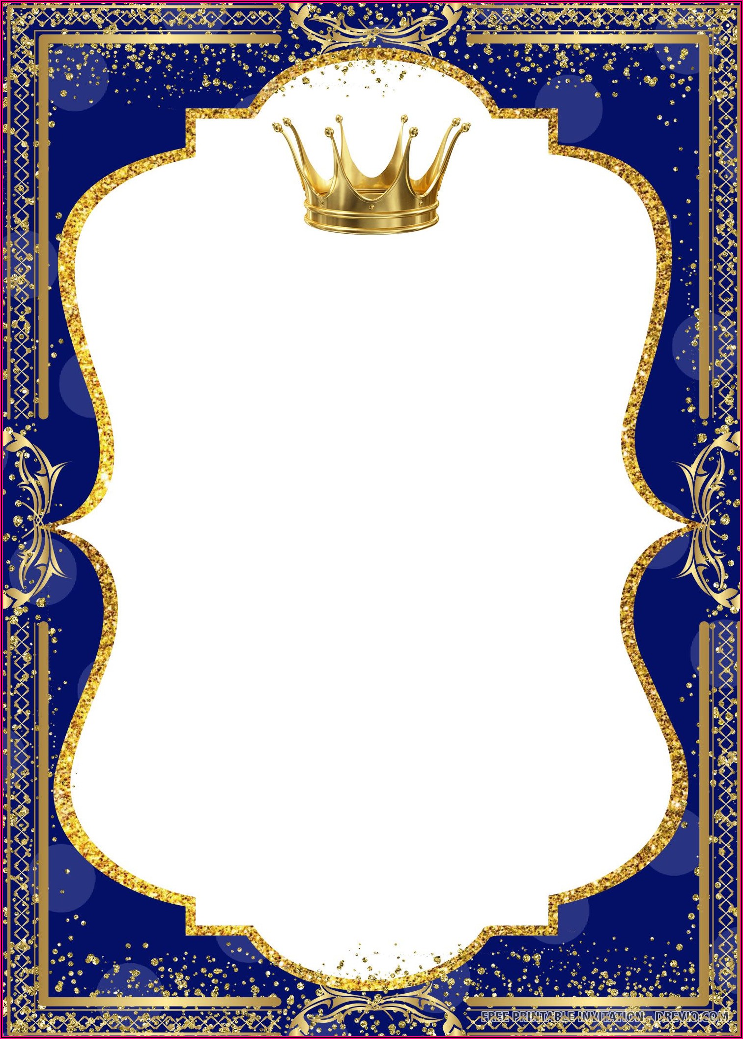 Blank Royal Princess Invitation Template