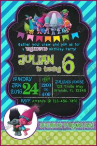Blank Trolls Invitation Template Free