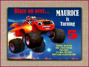 Blaze And The Monster Machines Birthday Invitations Templates
