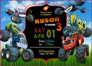 Blaze And The Monster Machines Blank Invitations