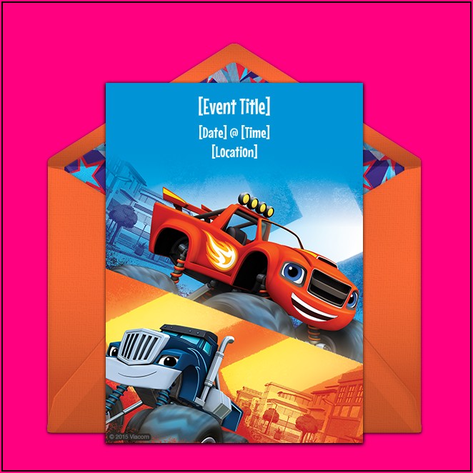 Blaze And The Monster Machines Free Party Invitations