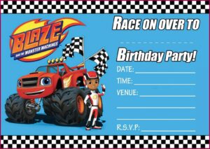 Blaze And The Monster Machines Invitations