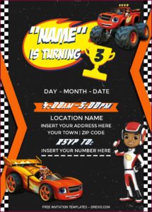 Blaze And The Monster Machines Invitations Templates