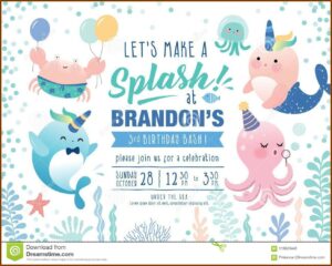 Boy Under The Sea Party Invitation Template