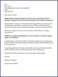 Business Letter Template Asking For Donations