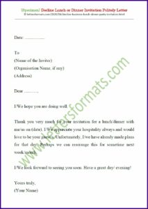 Business Lunch Invitation Letter Sample