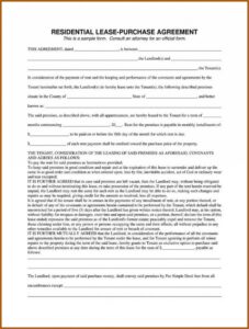 Car Lease To Own Contract Template