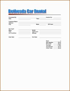 Car Rental Invoice Template