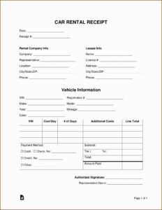 Car Rental Invoice Template Pdf